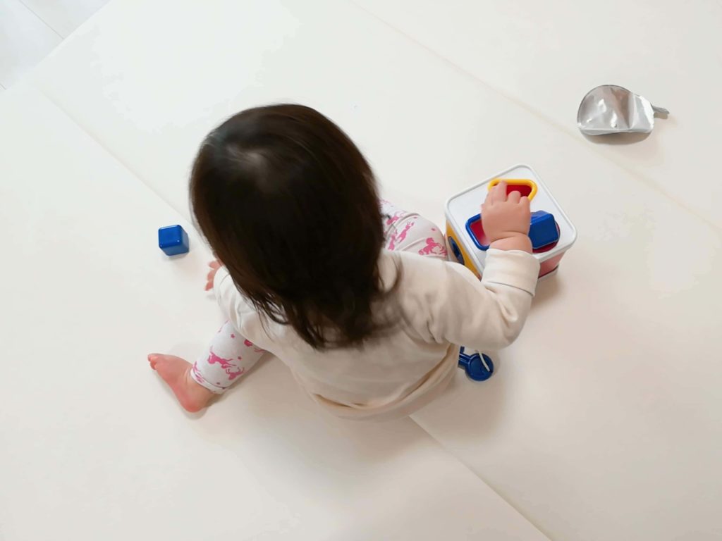 サブスクリプション型おもちゃレンタルサービス「TOYBOX（トイボックス）」でレンタルした知育玩具で遊ぶ娘の様子