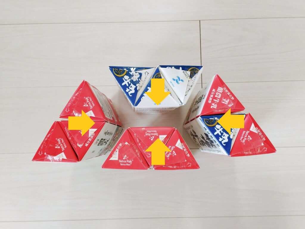 牛乳パック椅子（六角形）の作り方