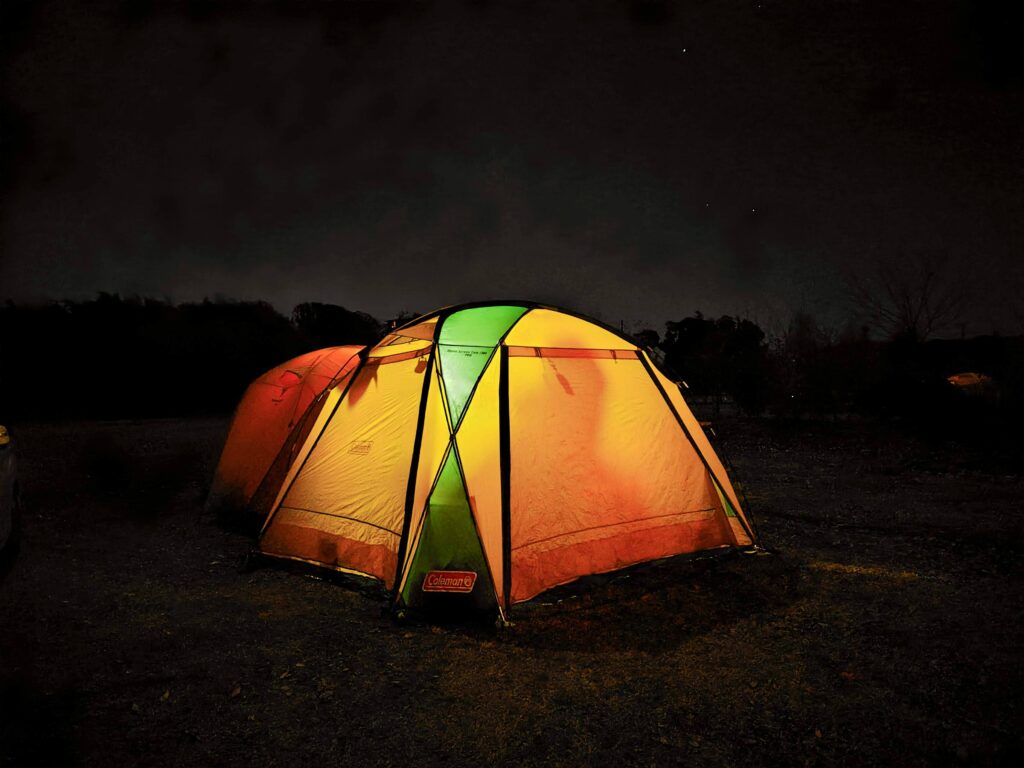 初心者キャンパーが初めての冬キャンプに挑戦:夜景