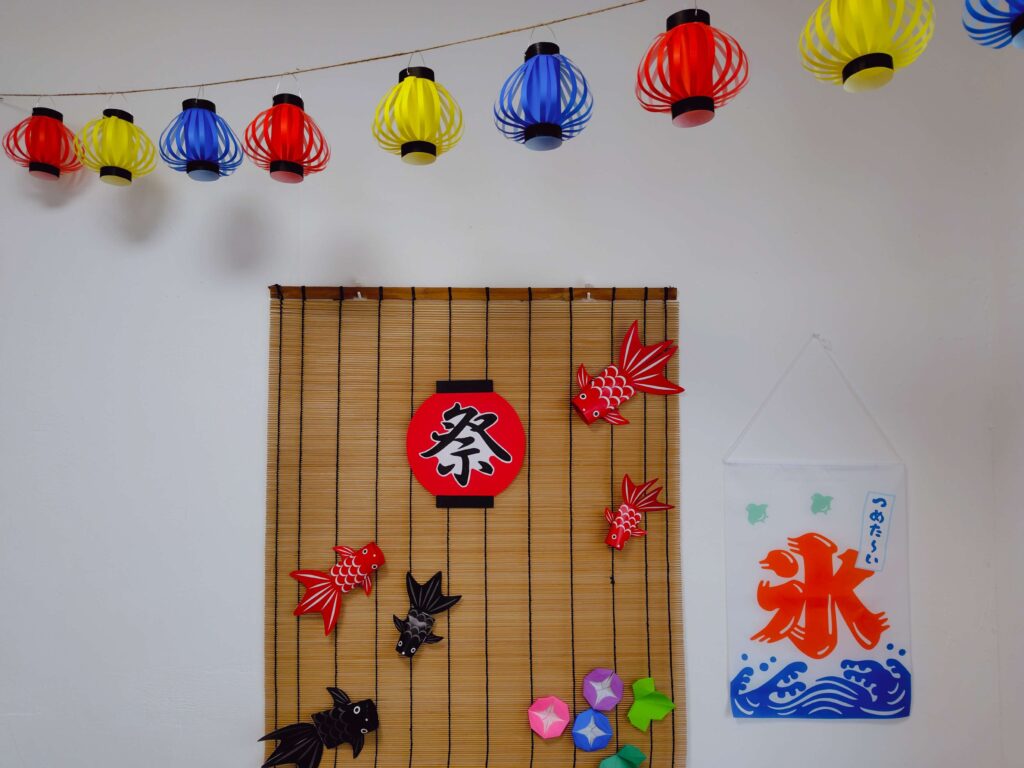おうち夏祭りの飾り付け